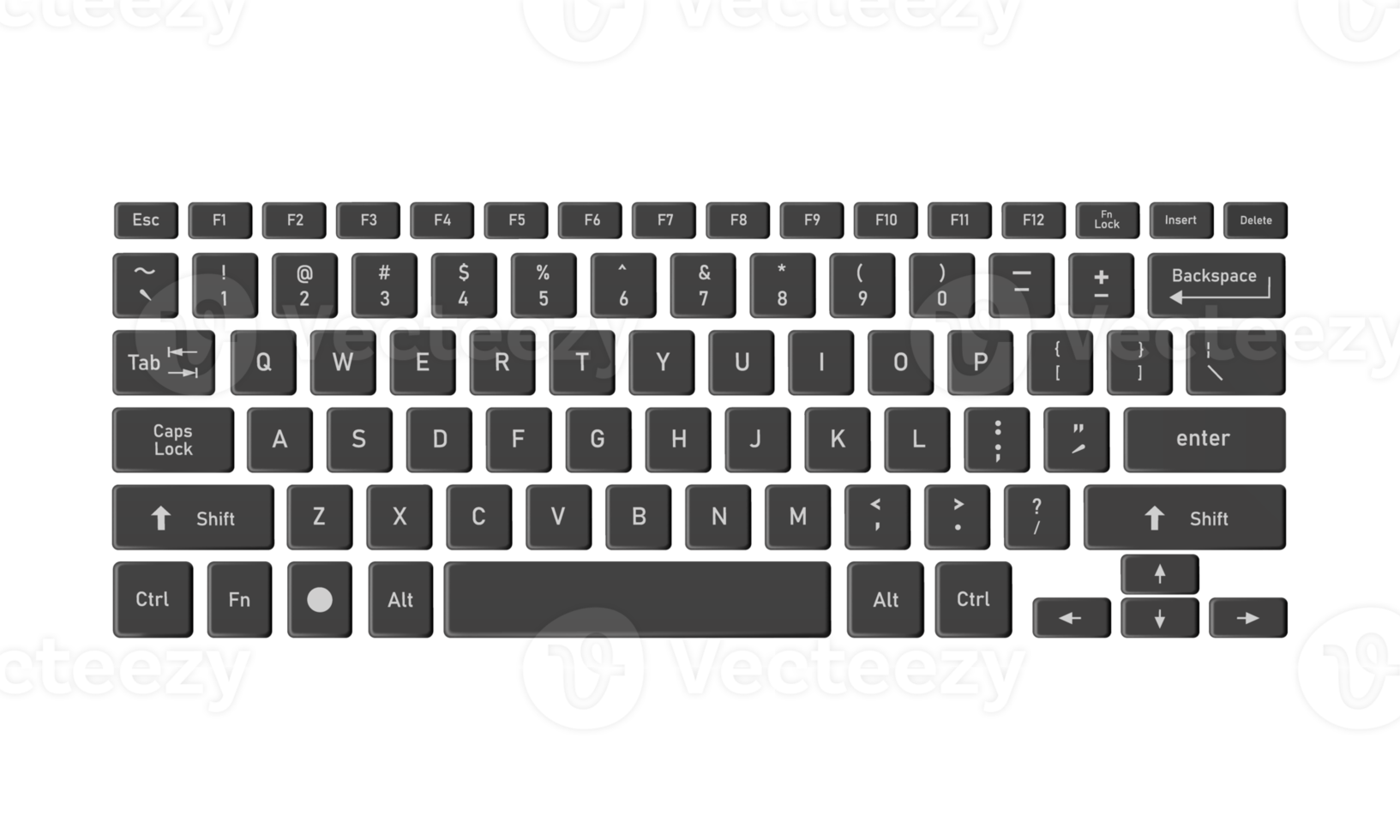 teclado de computador inglês preto png