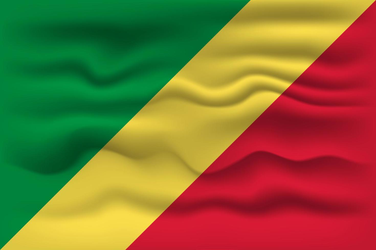 Waving flag of the country Republic of the Congo. Vector illustration.