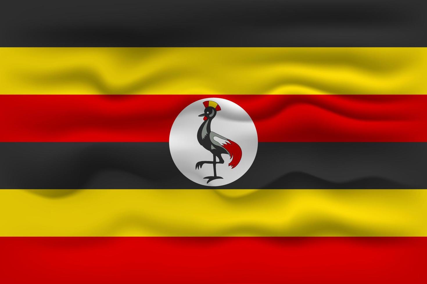 ondeando la bandera del país uganda. ilustración vectorial vector