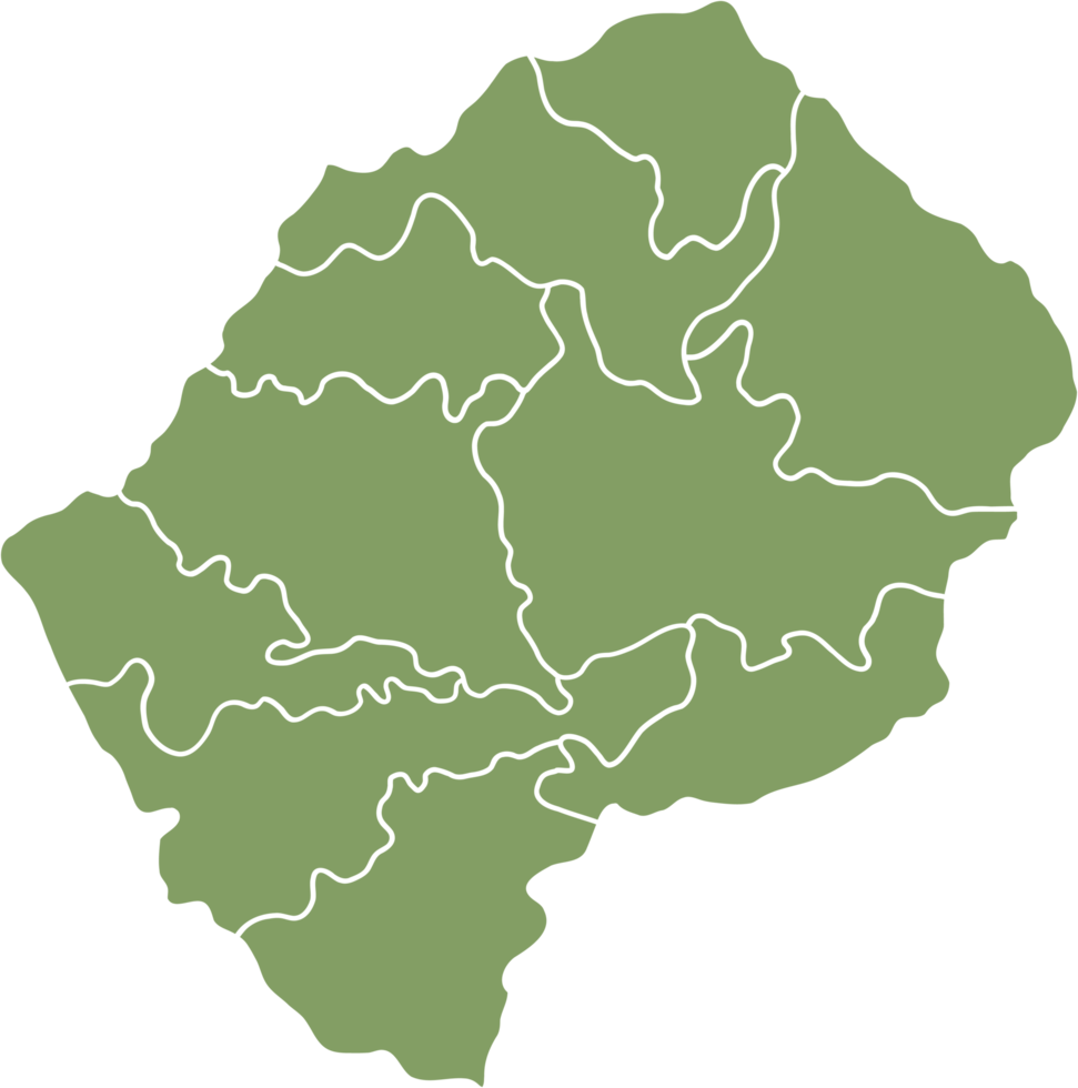 doodle freehand drawing of lesotho map. png