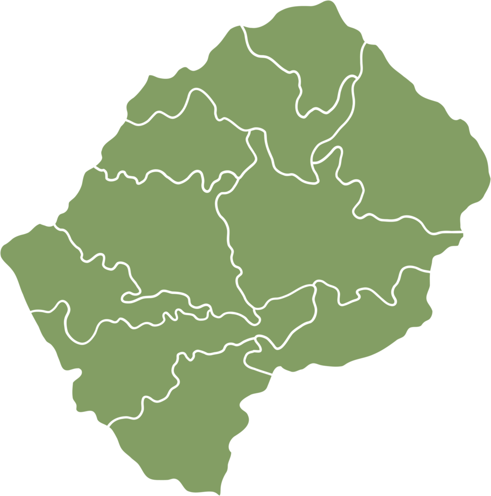 dibujo a mano alzada del mapa de Lesotho. png