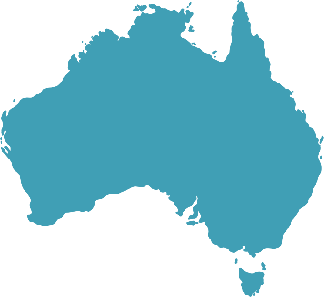 doodle freehand drawing of australia map. png