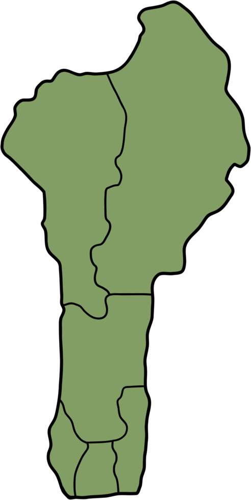 doodle desenho à mão livre do mapa de benin. png