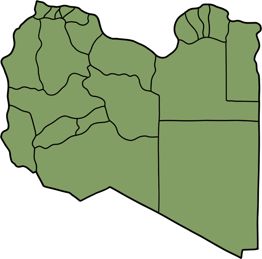 dibujo a mano alzada del mapa de libia. png