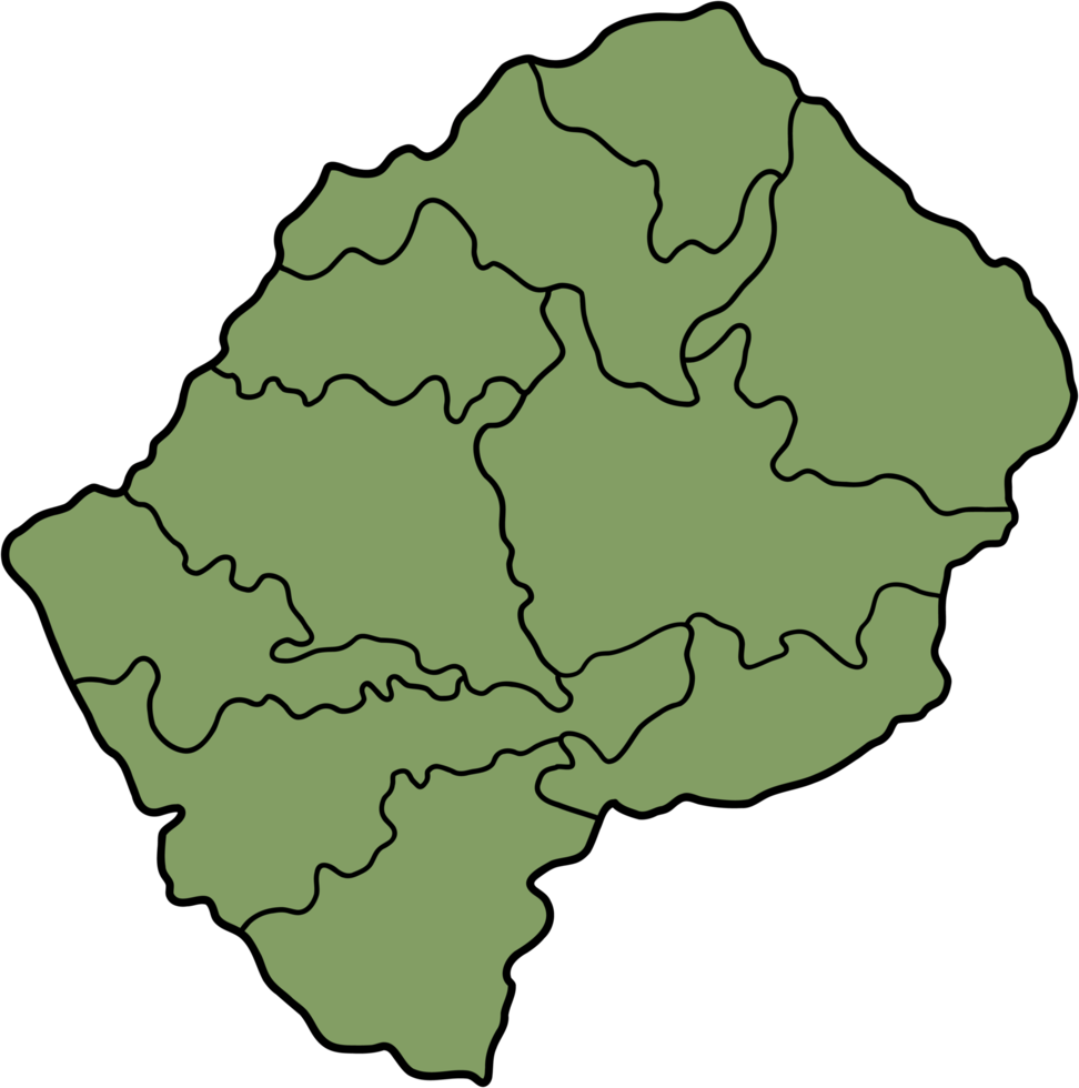 doodle freehand drawing of lesotho map. png