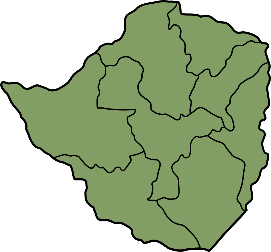 doodle freehand drawing of zimbabwe map. png