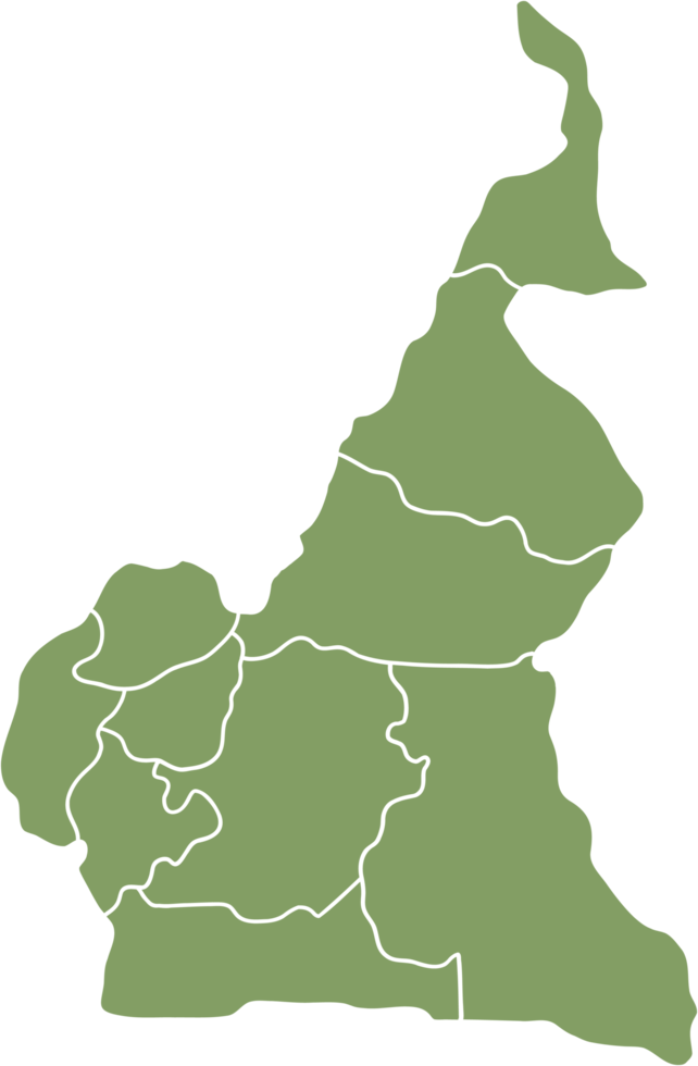 doodle freehand drawing of cameroon map. png