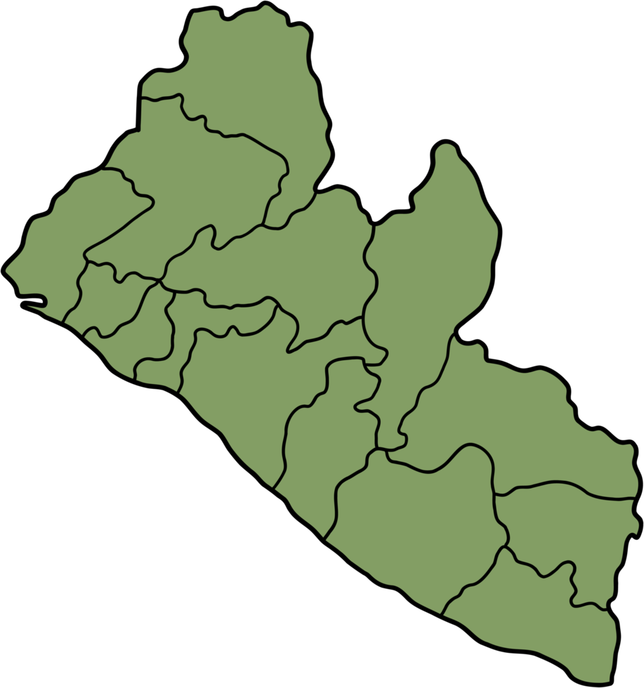 dibujo a mano alzada del mapa de liberia. png