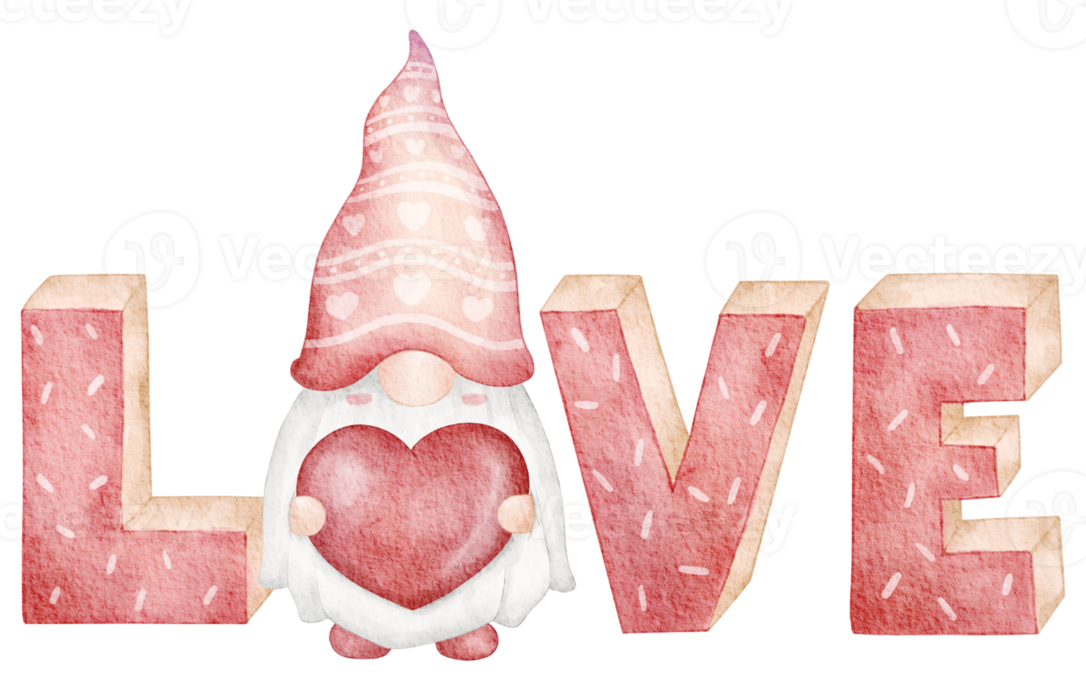 Valentine's watercolor element clipart png