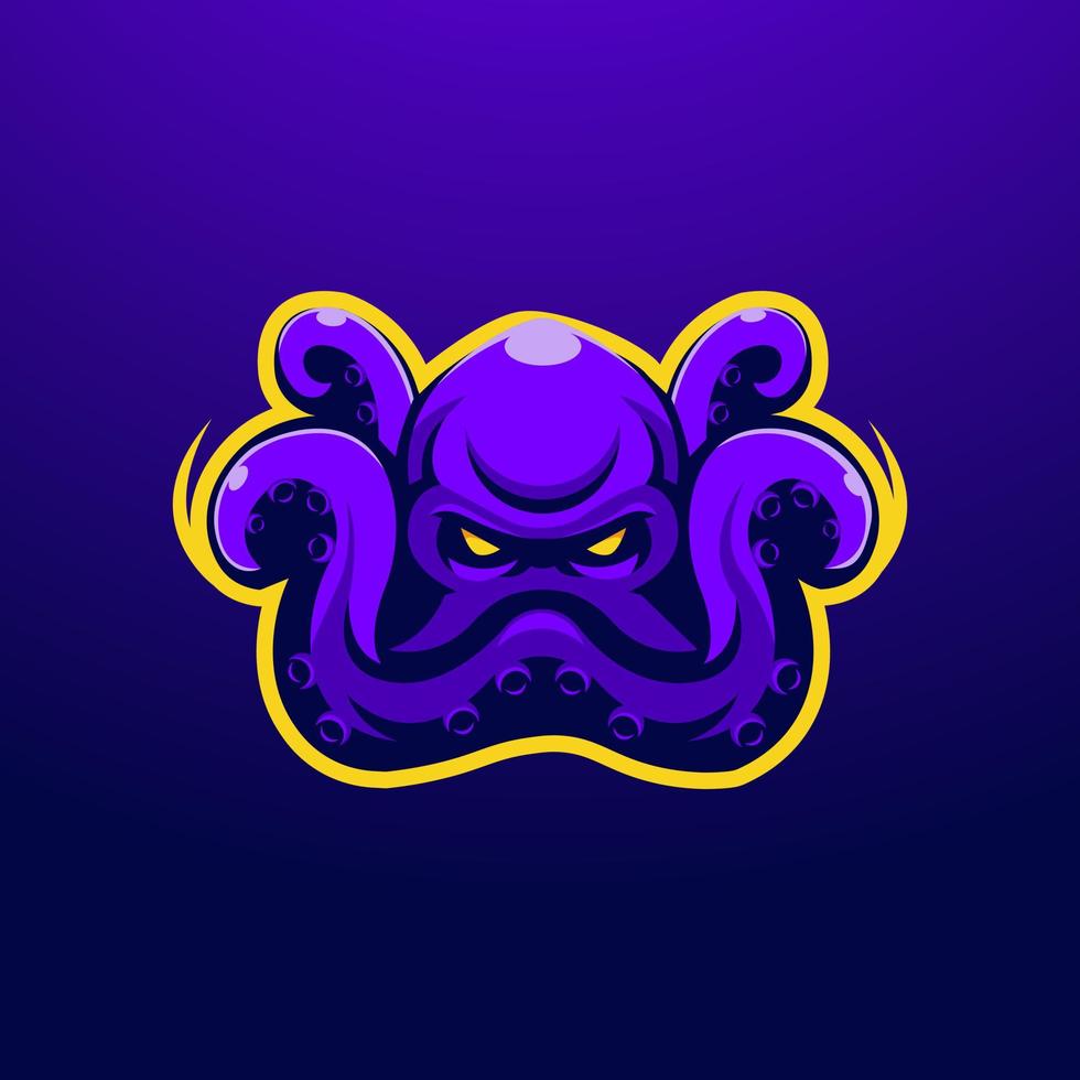 Kraken esport logo design vector with modern illustration concept style for team sports and gaming