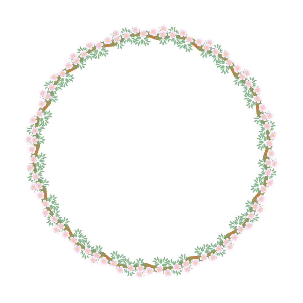 Beautiful frame flower circle png