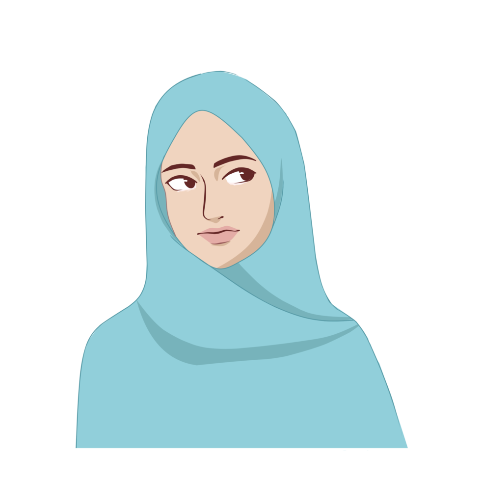 Illustration of woman muslimah photo profile png