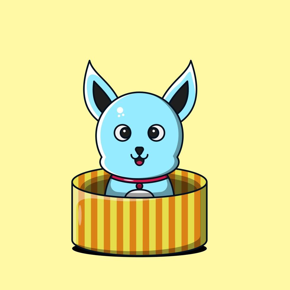 cute cat on basket illustration vector cartoon