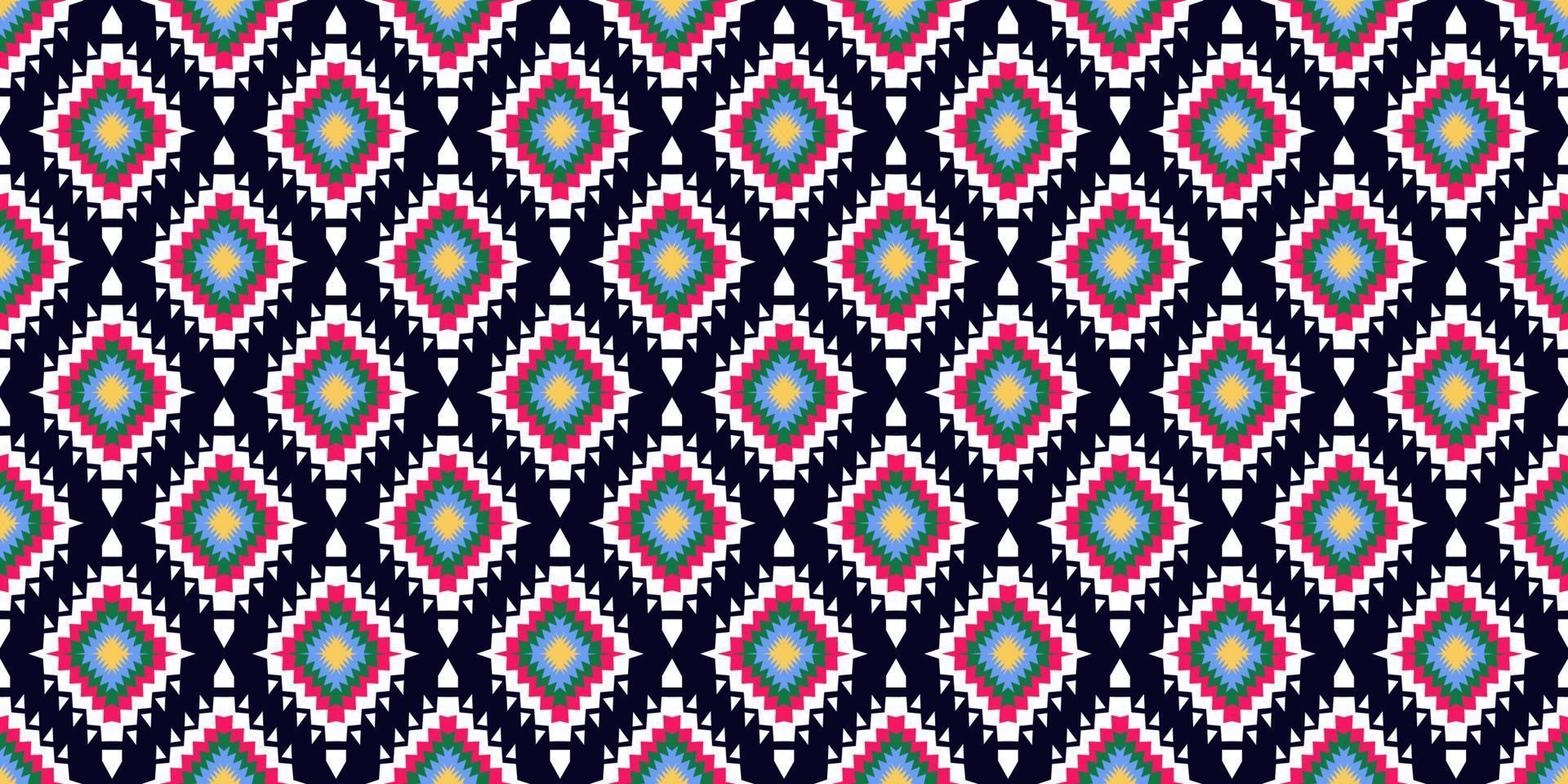 patrón étnico sin fisuras. Fondo de bordado tradicional indio africano tribal geométrico vectorial. moda bohemia. ikat tela alfombra batik ornamento cheurón textil decoración papel pintado estilo boho vector