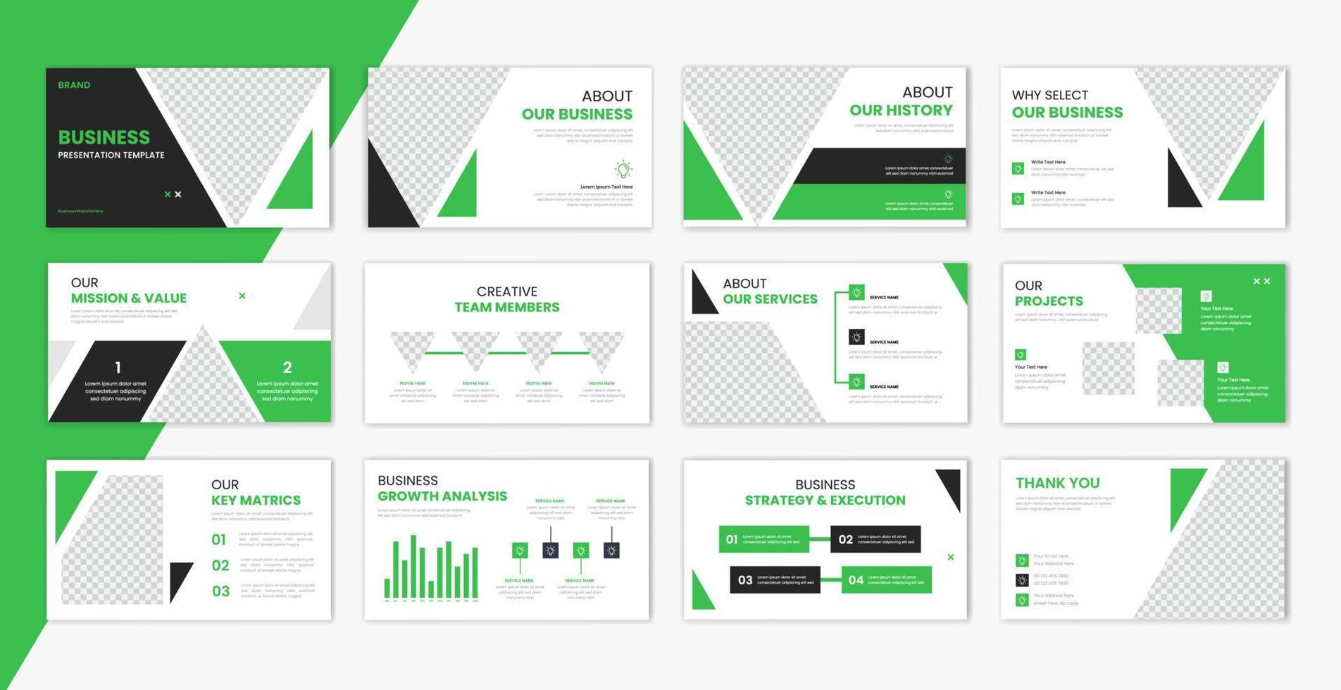 Corporate template presentation design and page layout design, business presentation slideshow for brochure, company profile, finance document vector