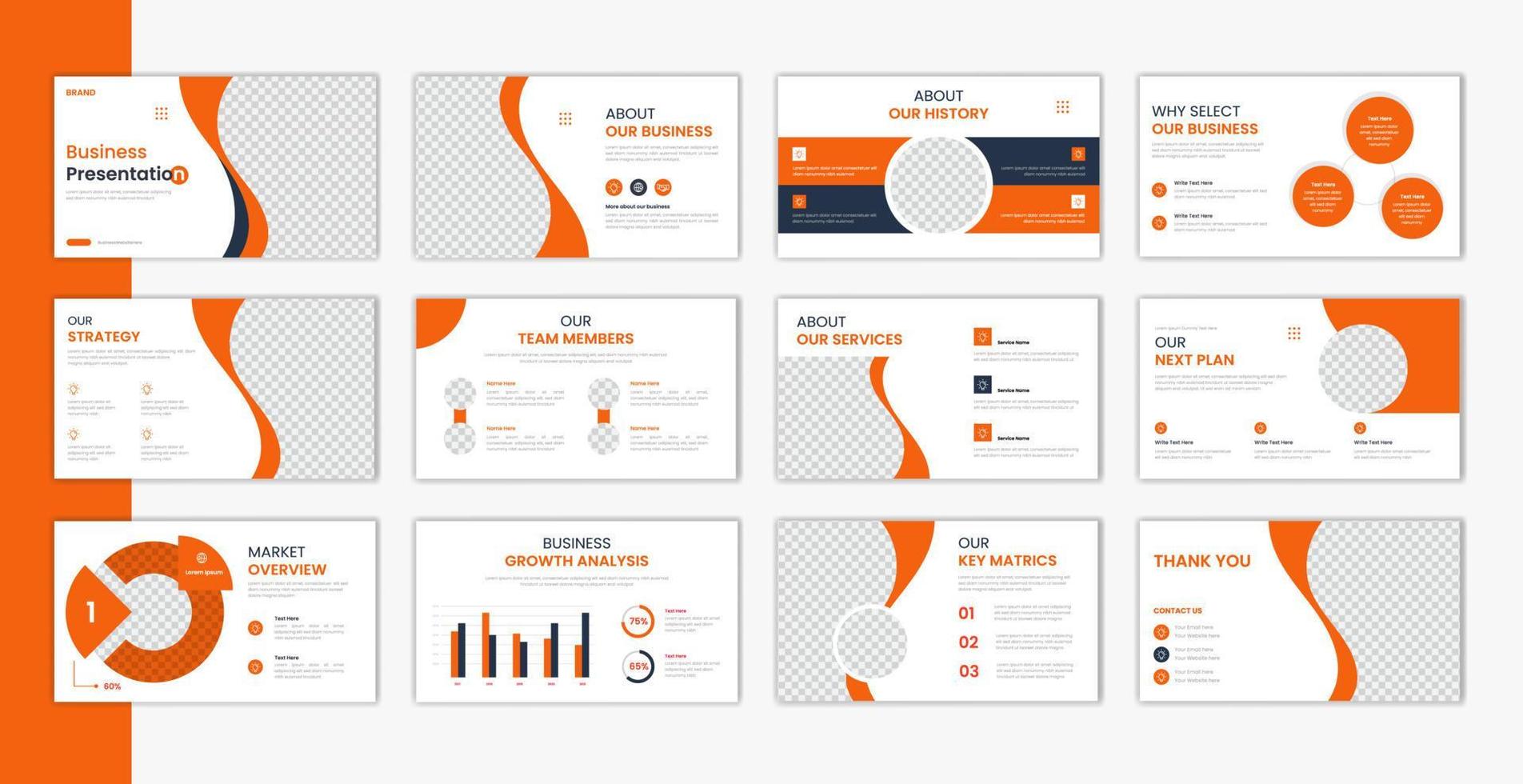 Corporate template presentation design and page layout design, business presentation slideshow for brochure, company profile, finance document vector