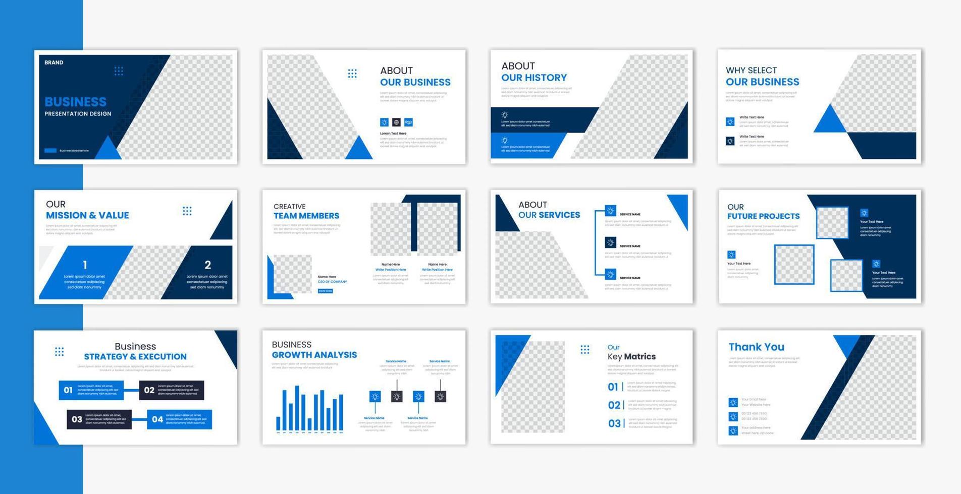 diseño de presentación de plantilla corporativa y diseño de diseño de página, presentación de diapositivas de presentación comercial para folleto, perfil de empresa, documento financiero vector