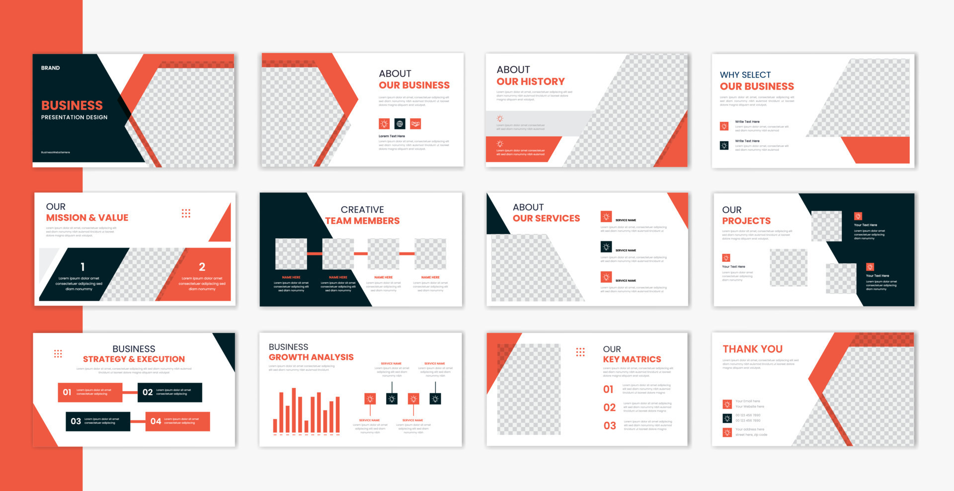 Corporate template presentation design and page layout design, business