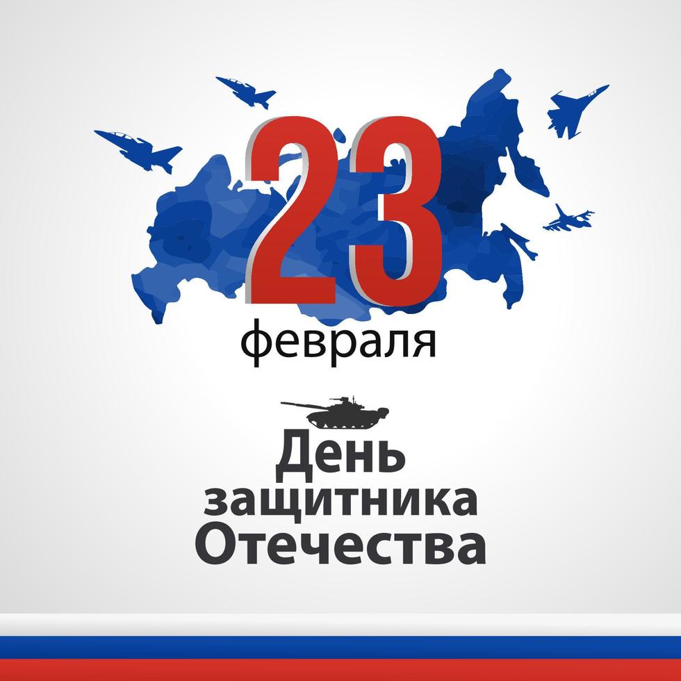 poster for February 23. Defender of the Fatherland Day is a national holiday of Russia. Translation of Russian inscriptions. February 23. Defender of the Fatherland day. vector