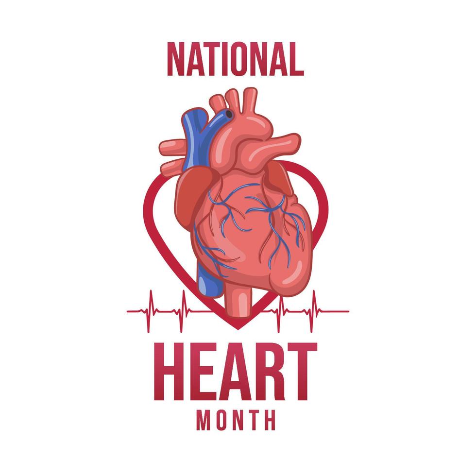 American heart month. In February. vector