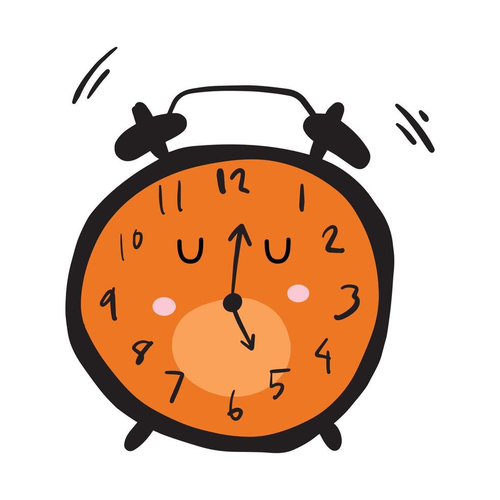 Alarm clock 5 AM hand draw doodle cartoon character style 17746064