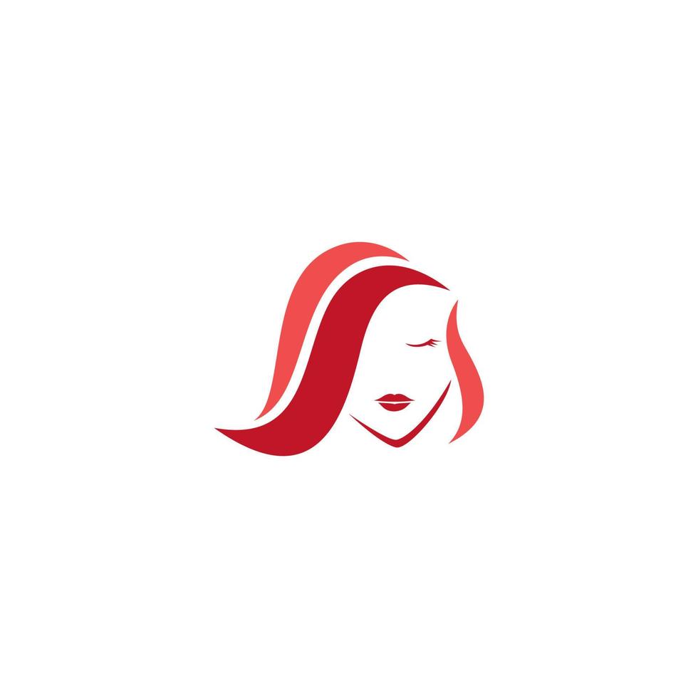 logotipo de cabello de salón de belleza. logotipo de cara hermosa vector