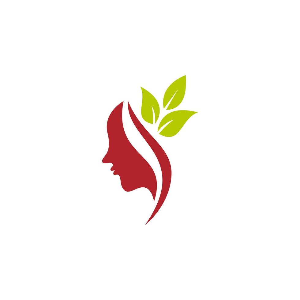 Beauty Salon Hair Logo. Beautiful Face Logo vector