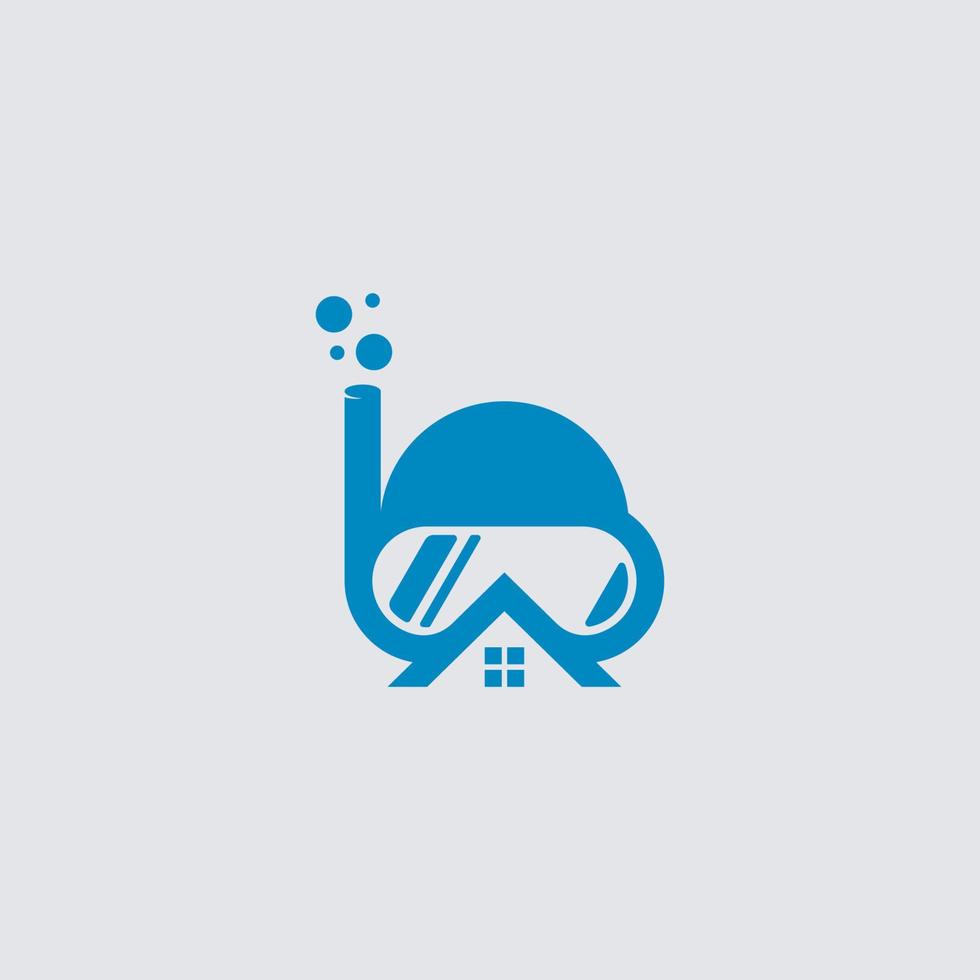 make snorkeling icon, dive house logo design vector