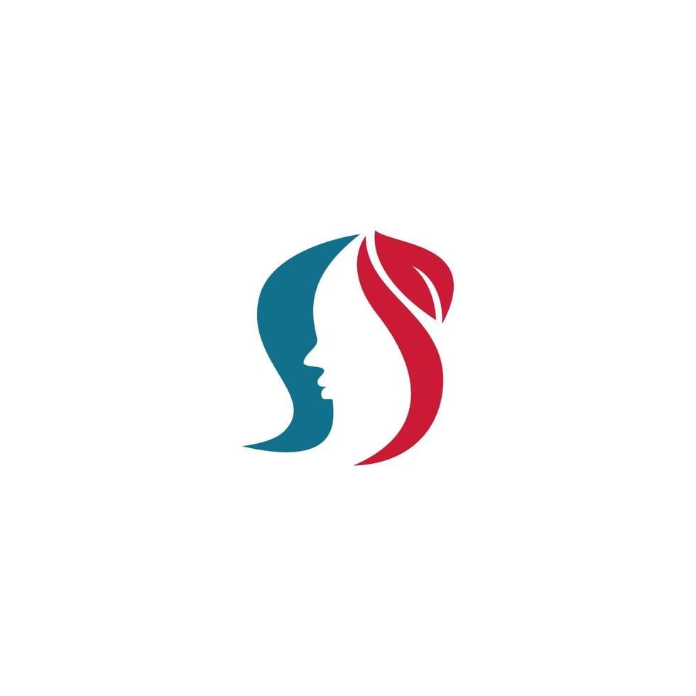 Beauty Salon Hair Logo. Beautiful Face Logo vector