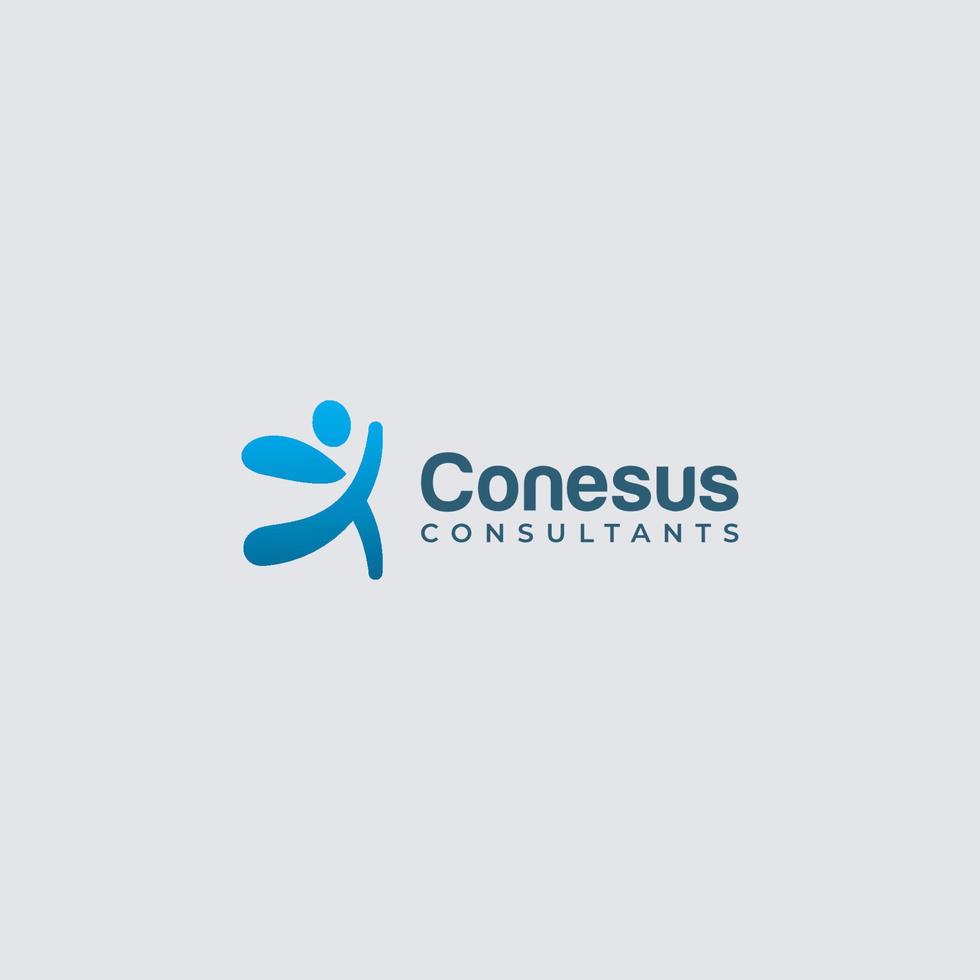 Human conesus character logo sign vector