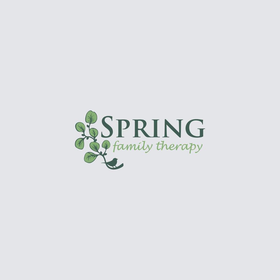 Spring family therapy logo design vector