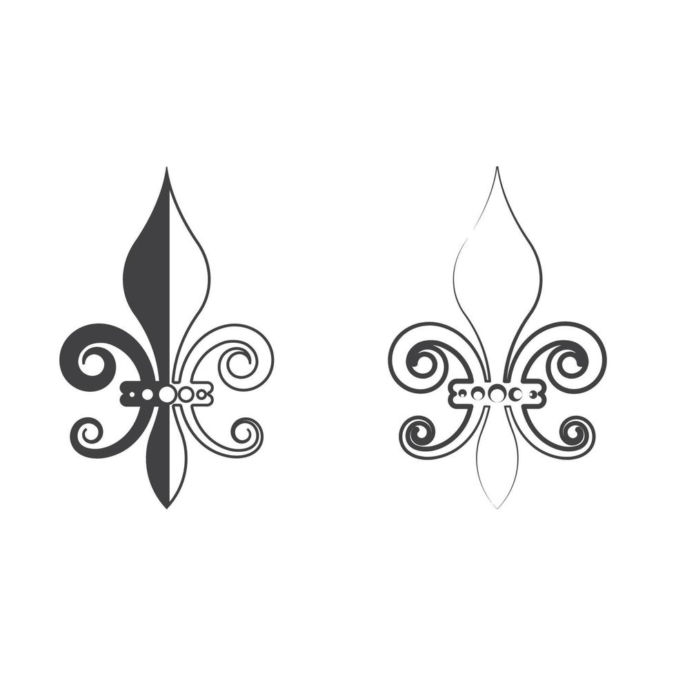 diseño de icono de vector de flor de lis