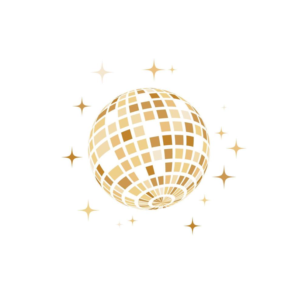 plantilla de diseño de ilustración de vector de icono de bola de discoteca