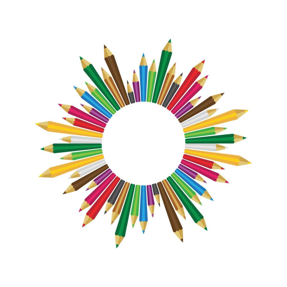 conjunto de lápices de colores sobre fondo blanco vector