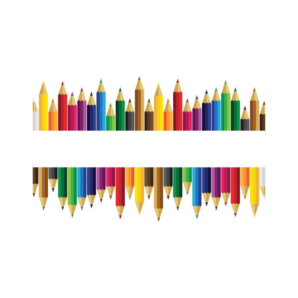 Set of colored pencils on white background vector