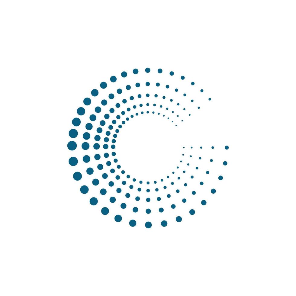 halftone circle dots vector