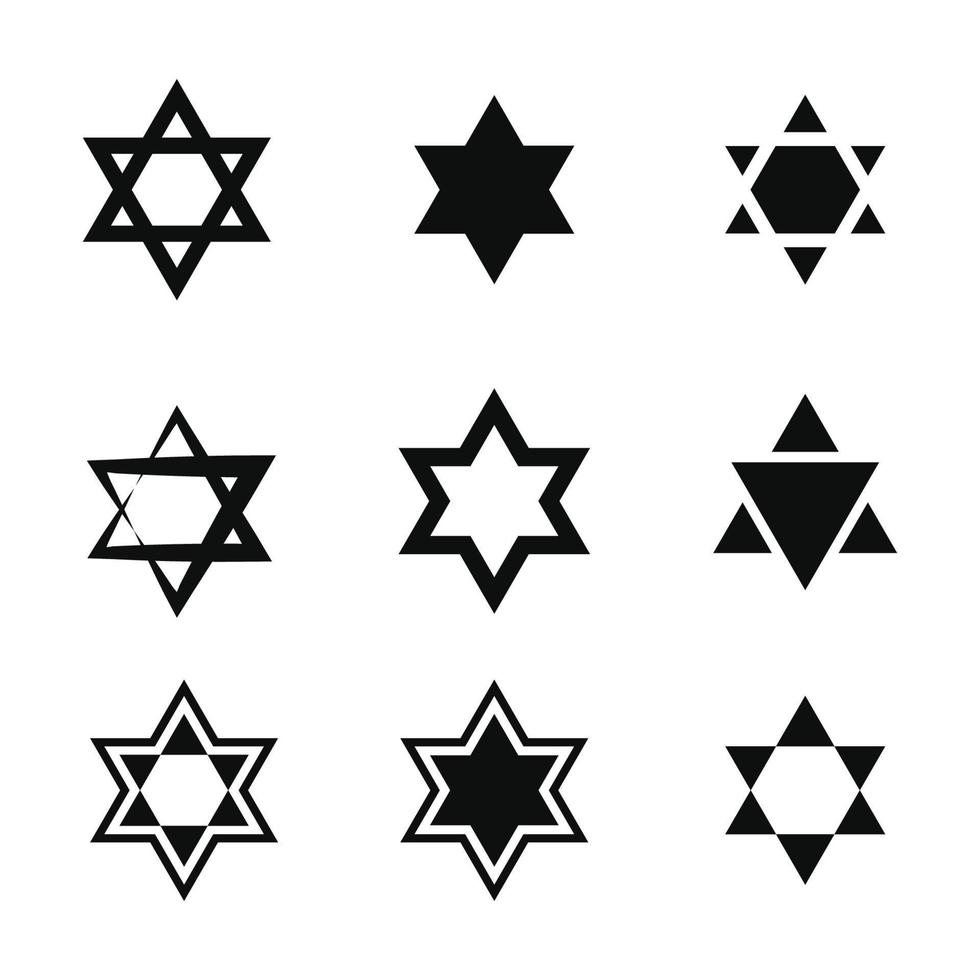 Star David template vector icon