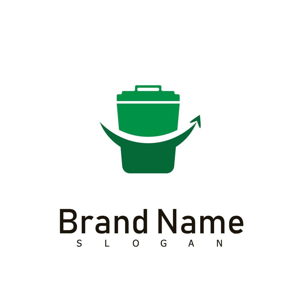 Recycling bins junk logo design symbol vector