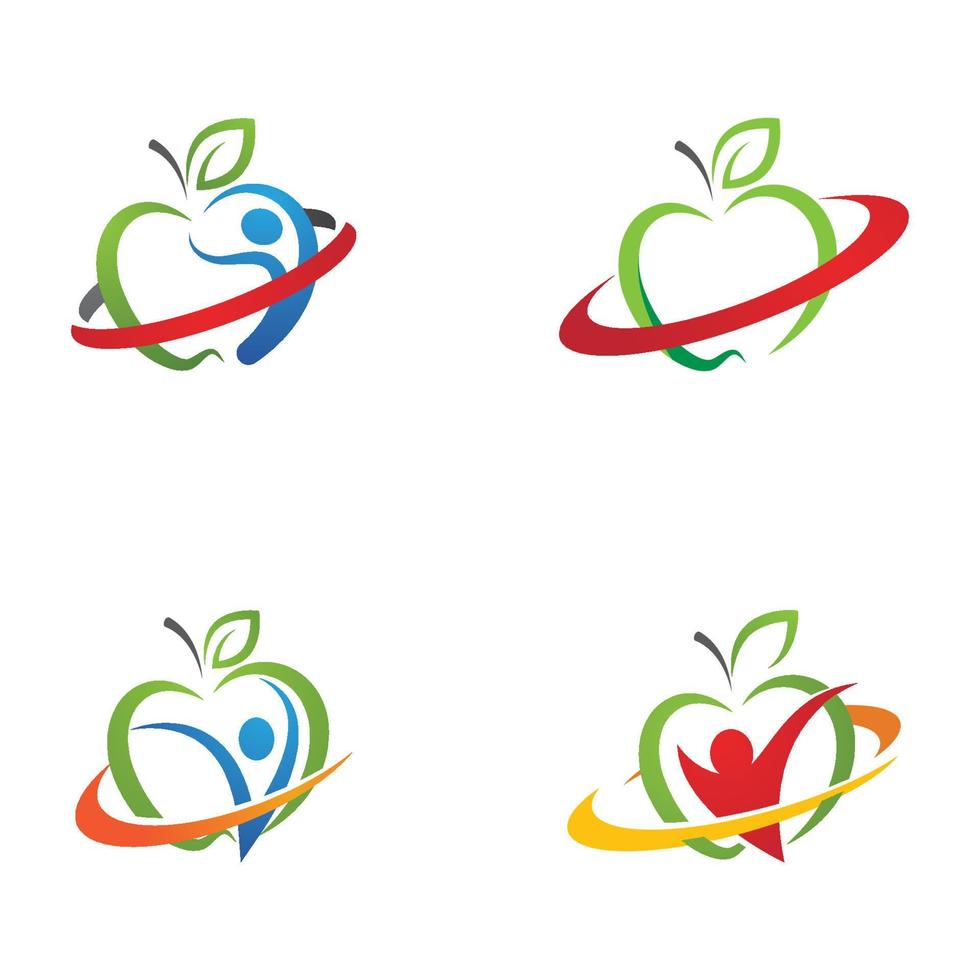 icono de diseño de vector de manzana saludable