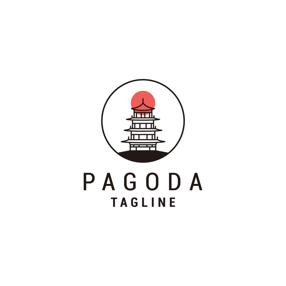 Pagoda logo design icon vector