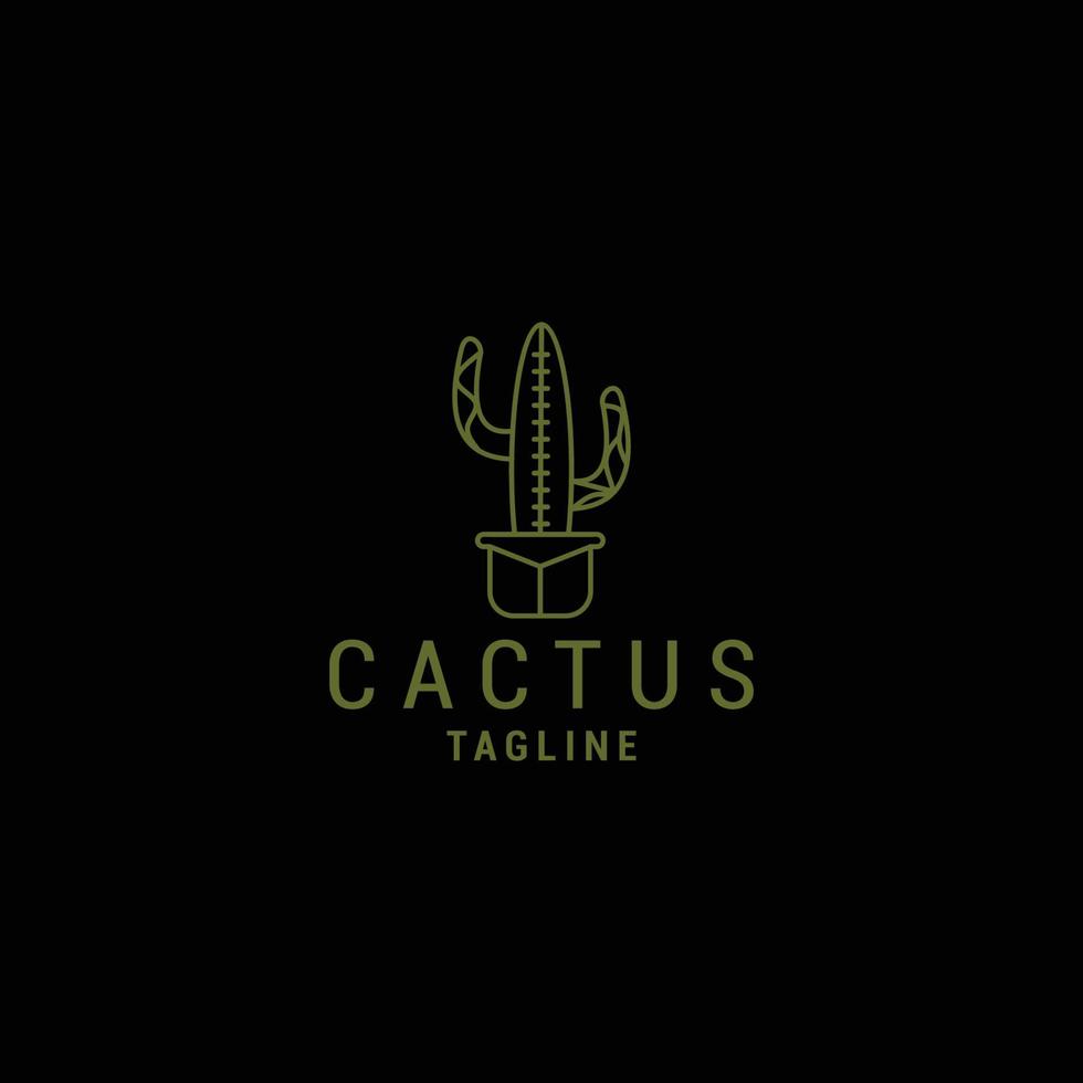 Cactus logo design icon vector