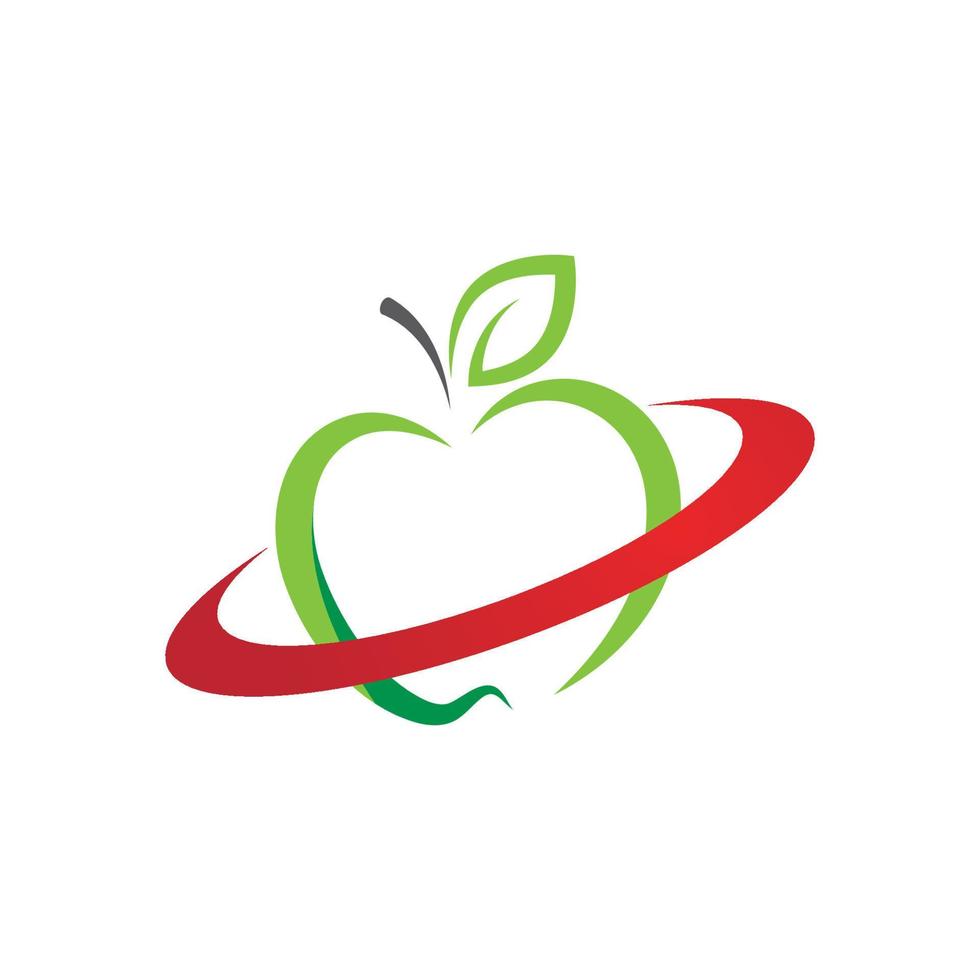 icono de diseño de vector de manzana saludable