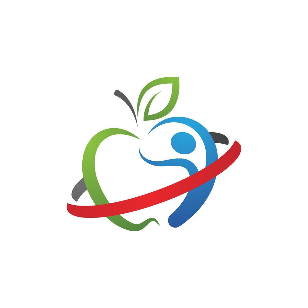 icono de diseño de vector de manzana saludable