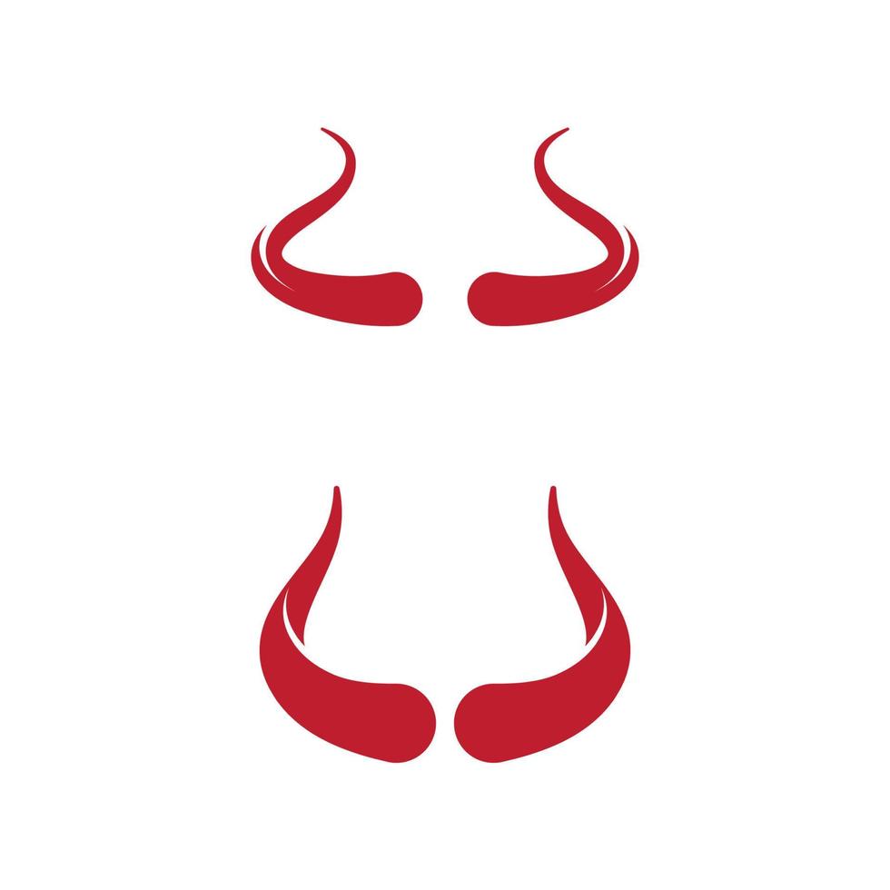 diseño de icono de vector de cuerno de diablo