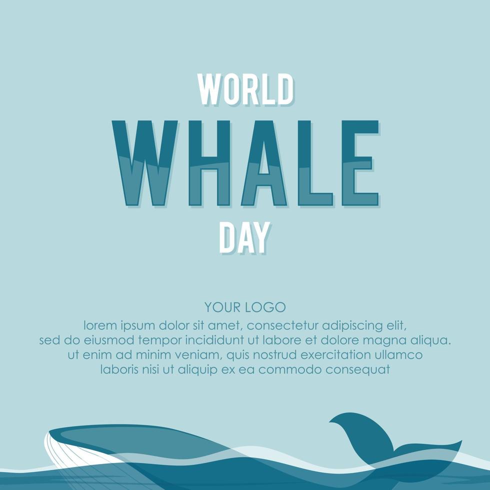 World Whale Day template background for element design vector