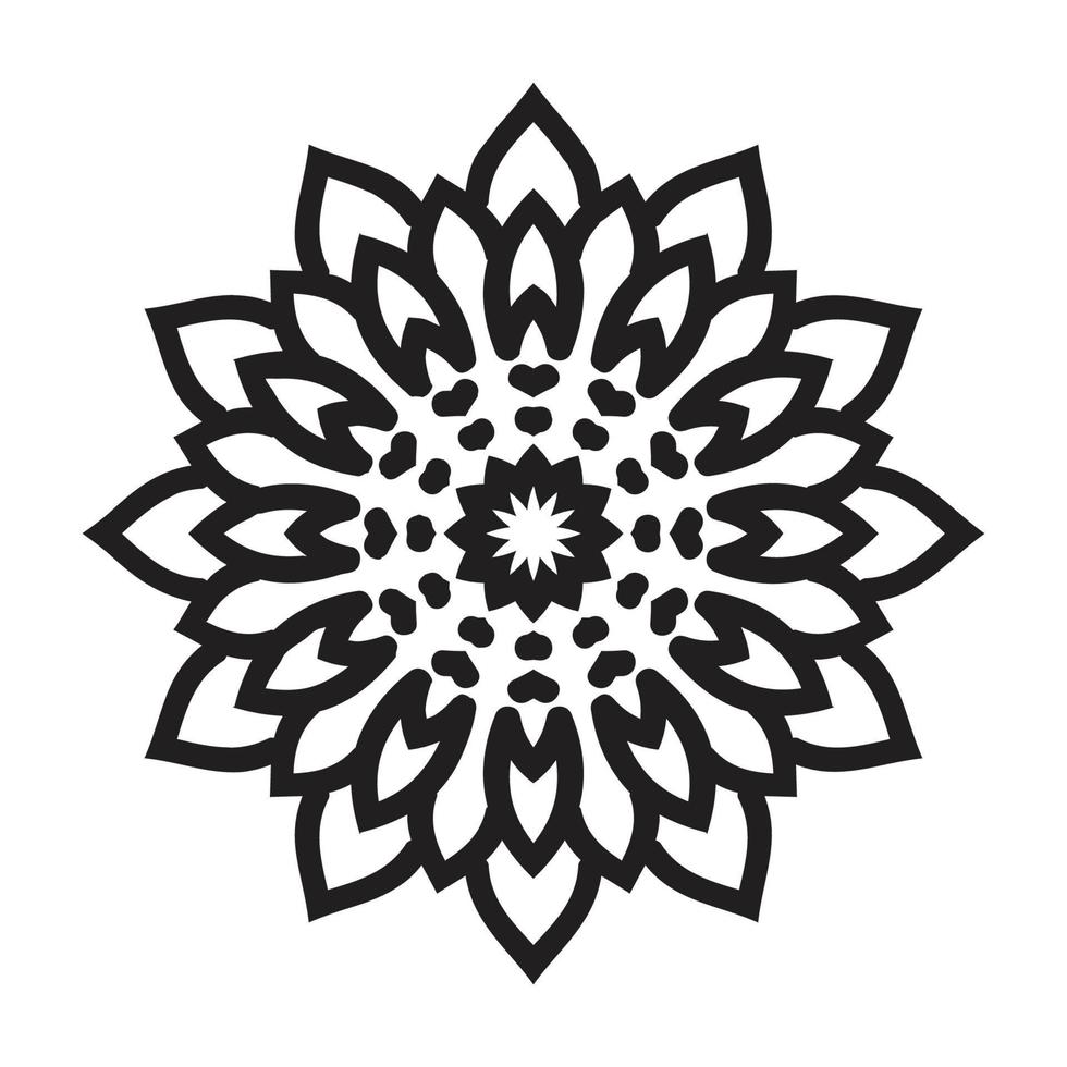 Mandala Design Decorative Pattern Decoration Snowflake on black Flower Pattern Design vector