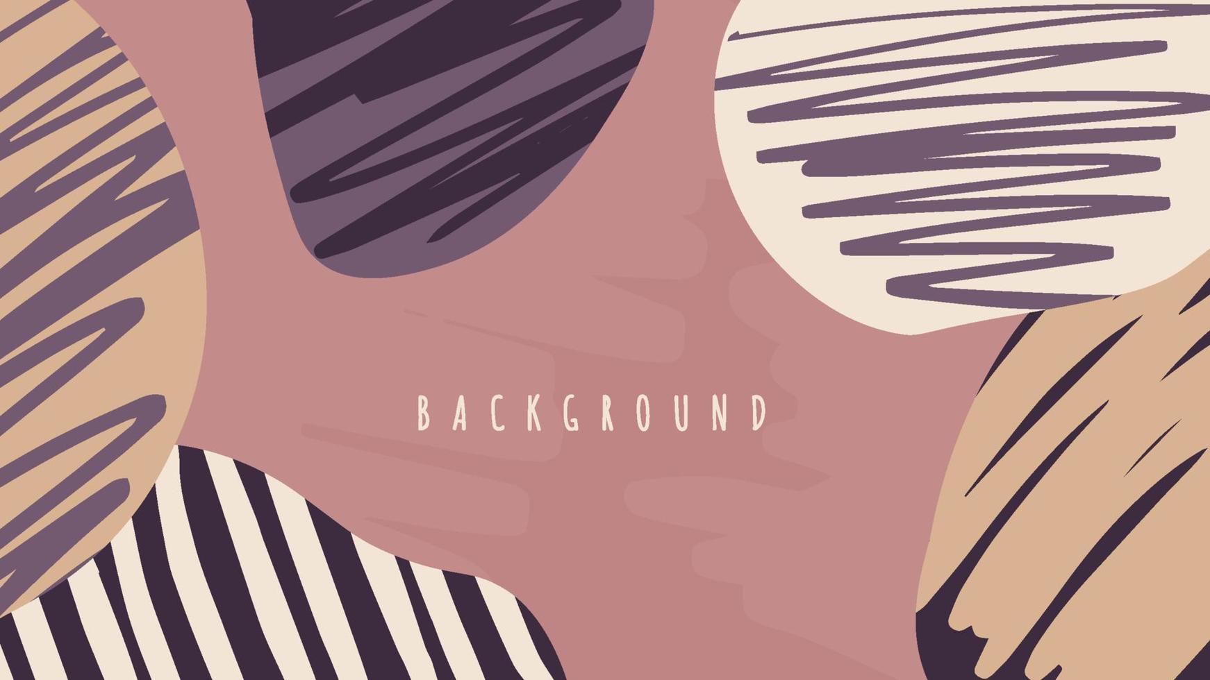 Colorful background with organic shape and abstract doodle vector