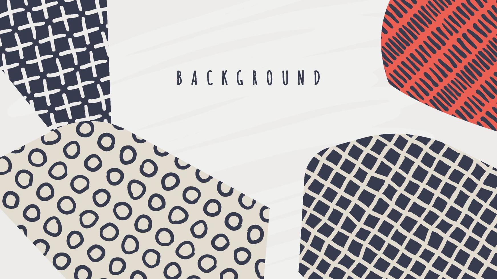 Colorful background with organic shape and abstract doodle vector