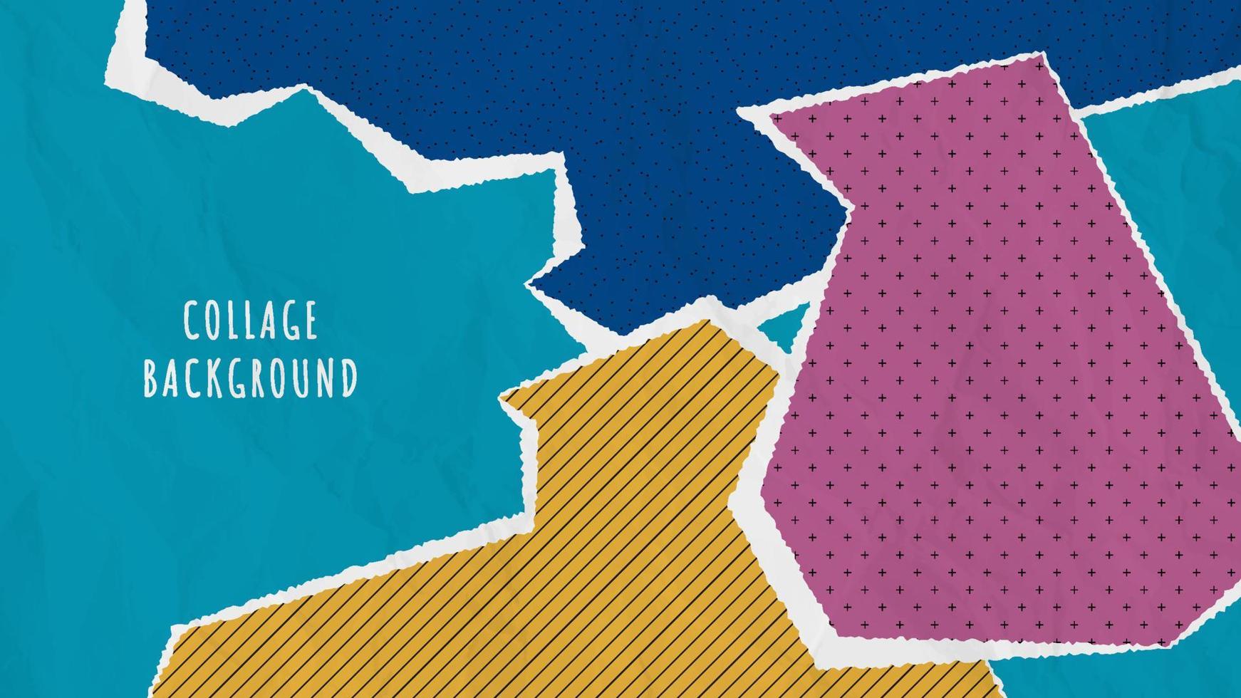 Abstract collage background with torn paper vector