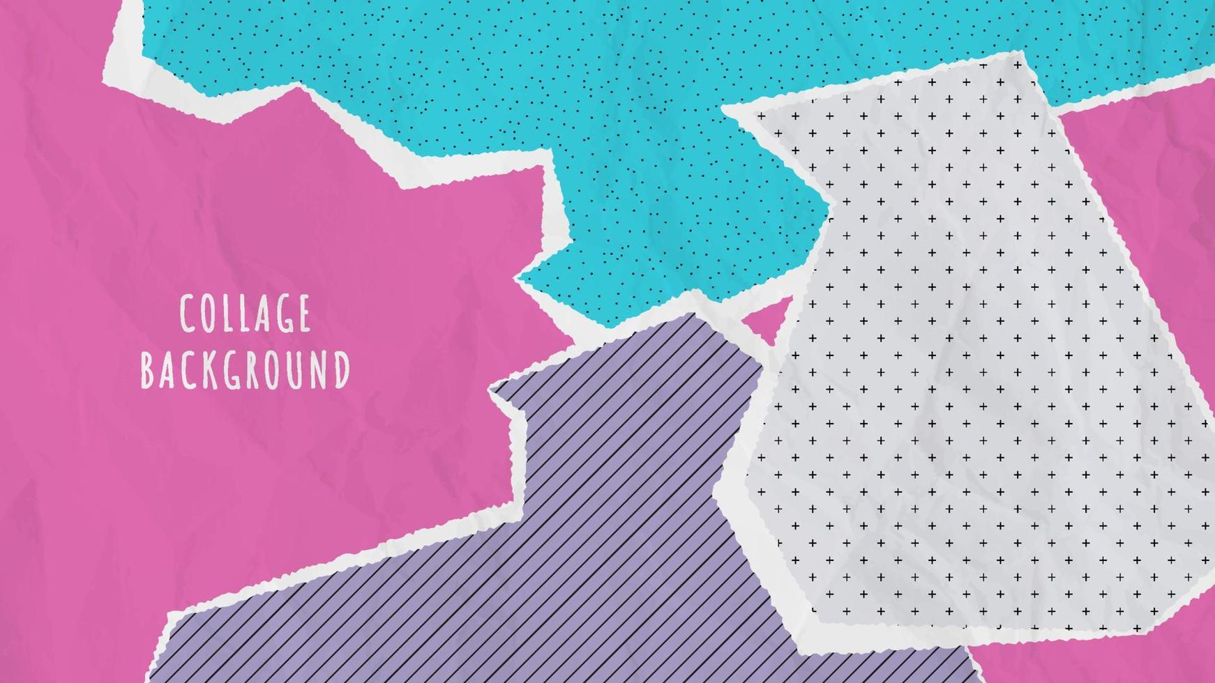 Abstract collage background with torn paper vector